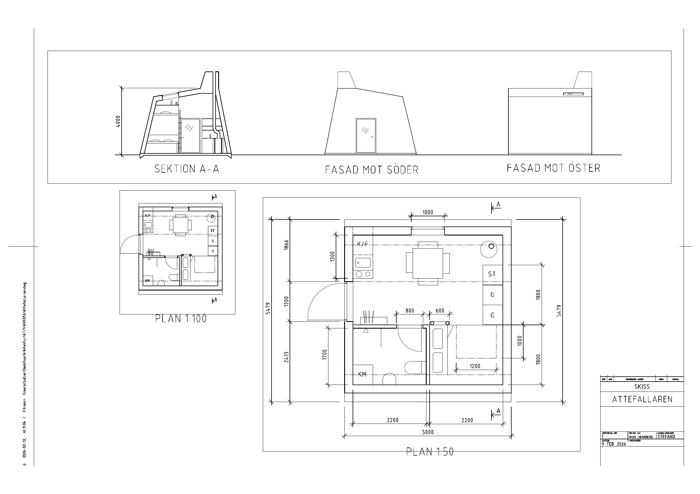 Architectural drawings of the house